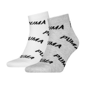 Puma Strømper 2P BWT Quarter Sock Hvid/Grå Str 43/46