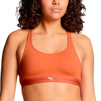 Puma BH Crossback Padded Sporty Top Orange polyamid Small Dame