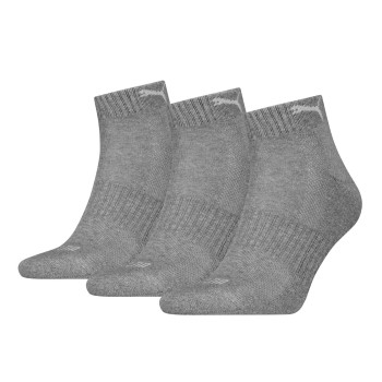 Puma Strømper 3P Cushioned Quarter Sock Grå Str 43/46