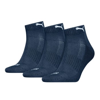 Puma Strømper 3P Cushioned Quarter Sock Marineblå Str 43/46
