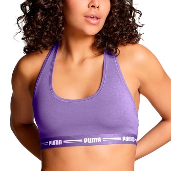 Puma BH Iconic Racer Back Bra Lilla X-Large Dame