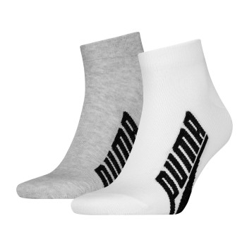 Puma Strømper 2P Lifestyle Quarter Sock Hvid/Grå Str 43/46
