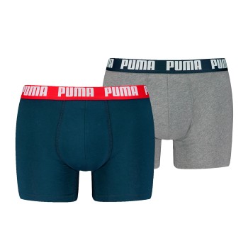 Puma 2P Men Everyday Basic Boxer Marineblå/Grå bomuld Small Herre