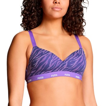Puma BH Printed Padded Top Lilla bomuld Medium Dame