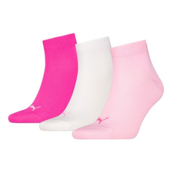 Puma Strømper 3P Quarter Socks Rosa/Hvid Str 39/42