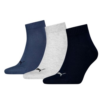 Puma Strømper 3P Quarter Socks Marineblå/Grå Str 47/49
