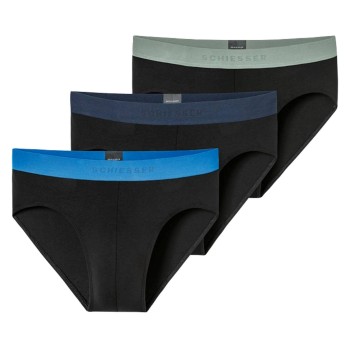 Schiesser 3P 95-5 Multipacks Rio-Slip Sort/Blå bomuld X-Large Herre