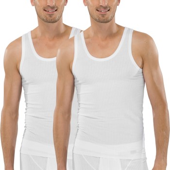 Schiesser 2P Authentic Undershirts Hvid bomuld X-Large Herre