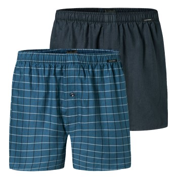 Schiesser 2P Boxershorts multipack Blå bomuld Large Herre