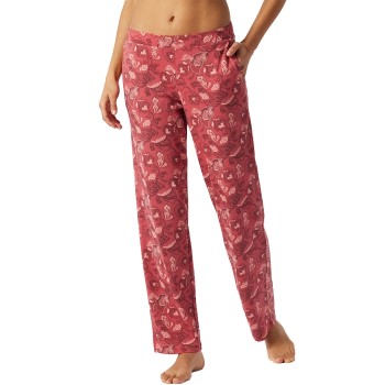 Schiesser Mix and Relax Long interlock Pants Rød Mønster  38 Dame