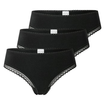 Schiesser Trusser 3P Modern Cheeky String Sort bomuld 38 Dame