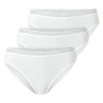 Schiesser Trusser 3P Modern Lace Rio Briefs Hvid bomuld 48 Dame