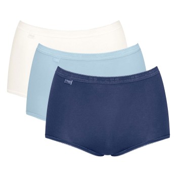 Sloggi Trusser 3P Basic Plus Maxi Colored Marine/Blå bomuld 38 Dame