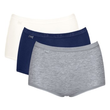 Sloggi Trusser 3P Basic Plus Maxi Colored Blå/Grå bomuld 42 Dame