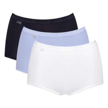 Sloggi Trusser 3P Basic Plus Maxi Colored Lyseblå/Hvid bomuld 48 Dame