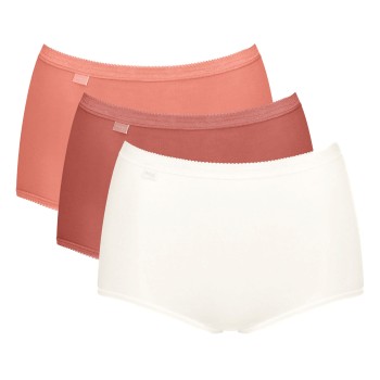 Sloggi Trusser 3P Basic Plus Maxi Colored Laksrosa bomuld 46 Dame