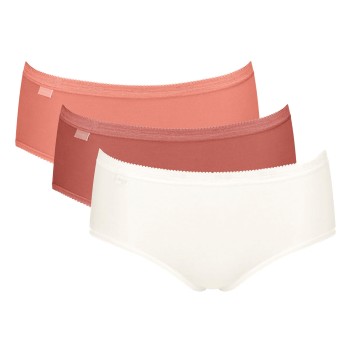 Sloggi Trusser 3P Basic Plus Midi Colored Laksrosa bomuld 38 Dame