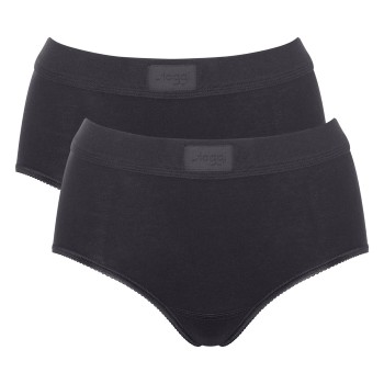 Sloggi Trusser 2P Double Comfort Maxi Multi Sort bomuld 42 Dame