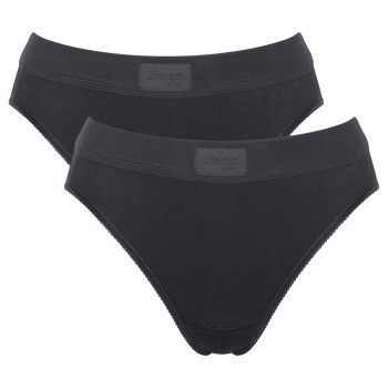 Sloggi Trusser 2P Double Comfort Tai Multi Sort bomuld 36 Dame