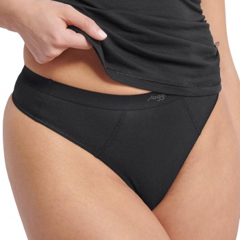 Sloggi Trusser 2P Ever Ease String Briefs Sort bomuld XX-Large Dame