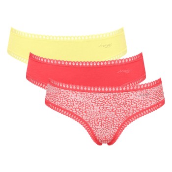 Sloggi Trusser 3P GO Crush Hipster Briefs Rosa/Gul bomuld Large Dame