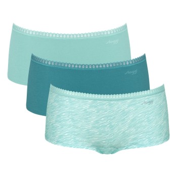 Sloggi Trusser 3P GO Crush Hipster Shorts Blå/Turkise bomuld X-Small Dame