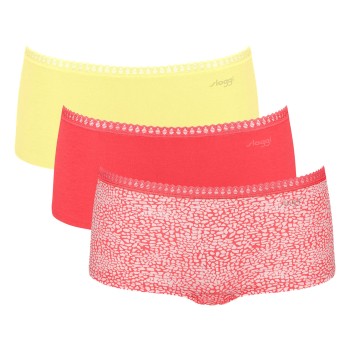 Sloggi Trusser 3P GO Crush Hipster Shorts Rosa/Gul bomuld Medium Dame