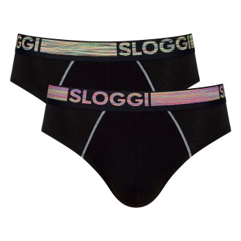Sloggi 2P Men GO ABC Natural Midi Briefs Sort bomuld Small Herre