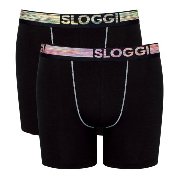 Sloggi 2P Men Go ABC Natural Shorts Sort økologisk bomuld Medium Herre