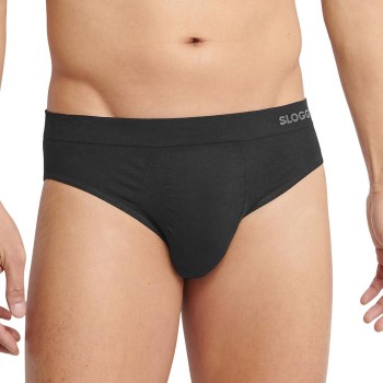 Sloggi 2P Men GO Smooth Classic Briefs Sort Medium Herre