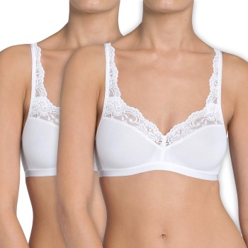 Sloggi BH 2P Romance SI BH Hvid A 85 Dame