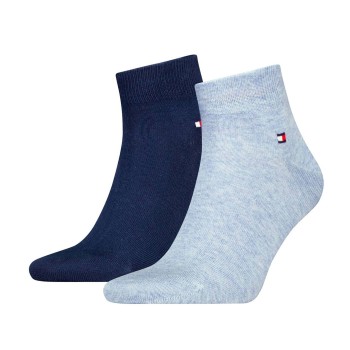 Tommy Hilfiger Strømper 2P Men Quarter Sock Blå/Lyseblå Str 43/46 Herre
