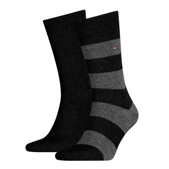 Tommy Hilfiger Legwear Tommy Hilfiger Strømper 2P Men Rugby Sock Sort Str 43/46 Herre