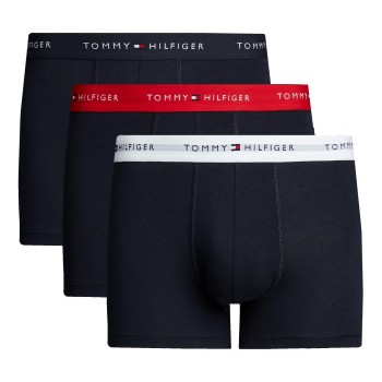 Tommy Hilfiger 3P WB Trunks Sort/Rød bomuld Large Herre