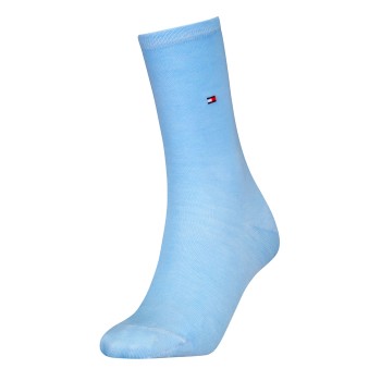 Tommy Hilfiger Strømper Women Premium Soft Silk Socks Lyseblå Str 39/42 Dame