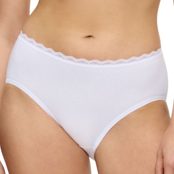 Triumph Trusser Feel Of Cotton Midi Brief Hvid bomuld 42 Dame
