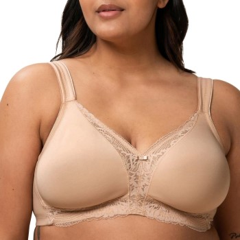 Triumph BH Modern Lace Cotton Soft Bra Beige C 95 Dame