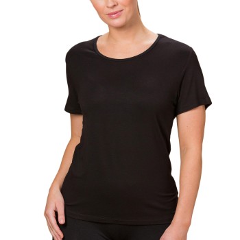 Trofé Trofe Bamboo Solids T-shirt Sort Bambus X-Large Dame