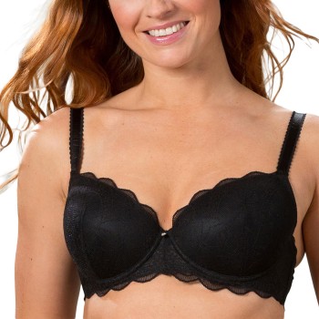 Trofé Trofe Julia Lace Padded Bra BH Sort polyamid C 75 Dame