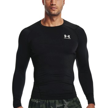 Under Armour 3P HeatGear LS Compression Shirt Sort Small Herre