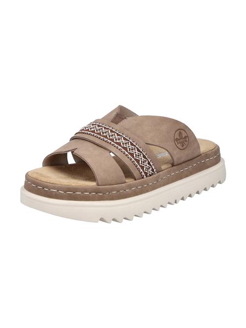 Rieker Pantoletter  camel / brun / hvid