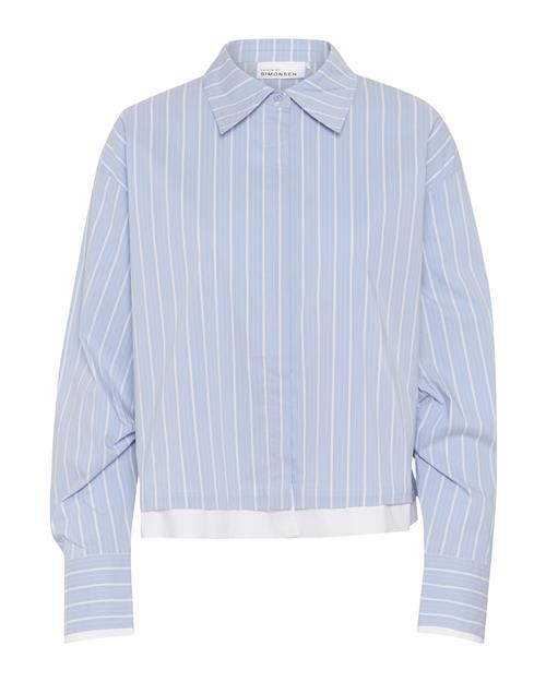 KAREN BY SIMONSEN Bluse 'Tessa'  blå / hvid