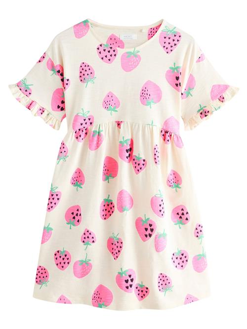 Next Kjole  creme / jade / lys pink / sort
