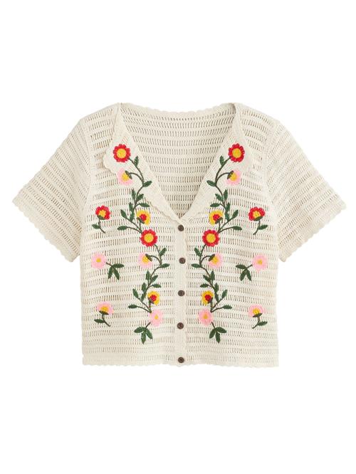 Next Cardigan  ecru / mørkegul / mørkegrøn / rød