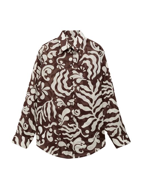 MANGO Bluse 'NEMO'  beige / brun