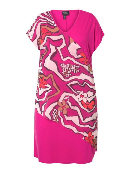 Ulla Popken Kjole  lysebrun / orange / fuchsia / lys pink