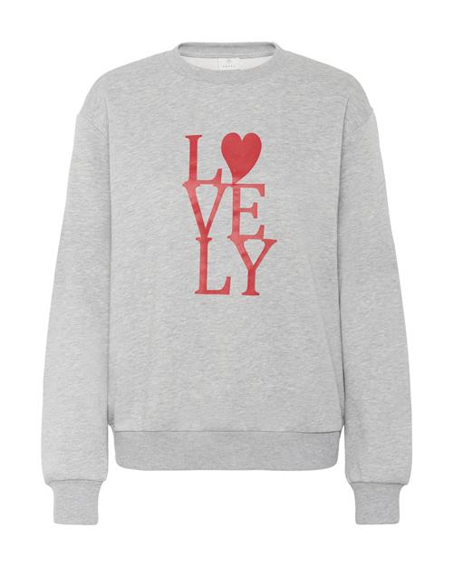 Kaffe Sweatshirt 'Anno'  grå-meleret / rød