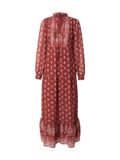 VERO MODA Kjole 'VMHEDI'  mørkerød / hvid