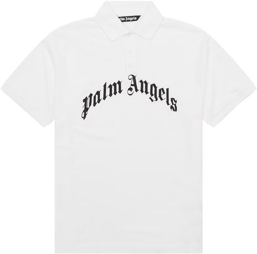 PALM ANGELS Curved Logo Polo T-shirt