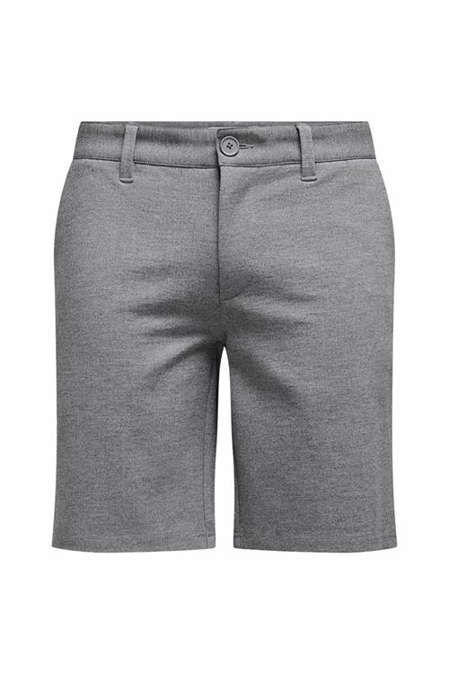 Chino Shorts - Grey Melange - Herre - 2XL - TeeShoppen